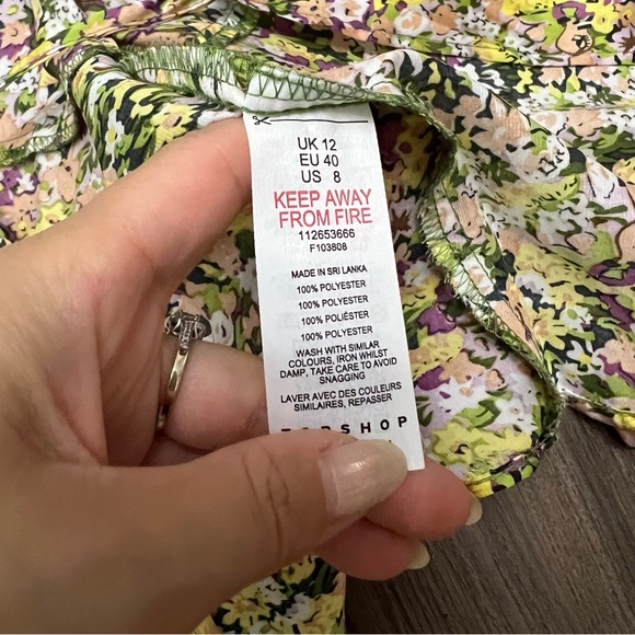 TOPSHOP women sz 8 Multi Floral Mix And wrap top Match Blouse - Picture 8 of 10